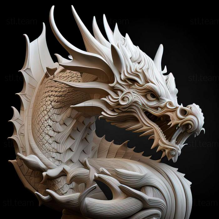 3D model white dragon (STL)
